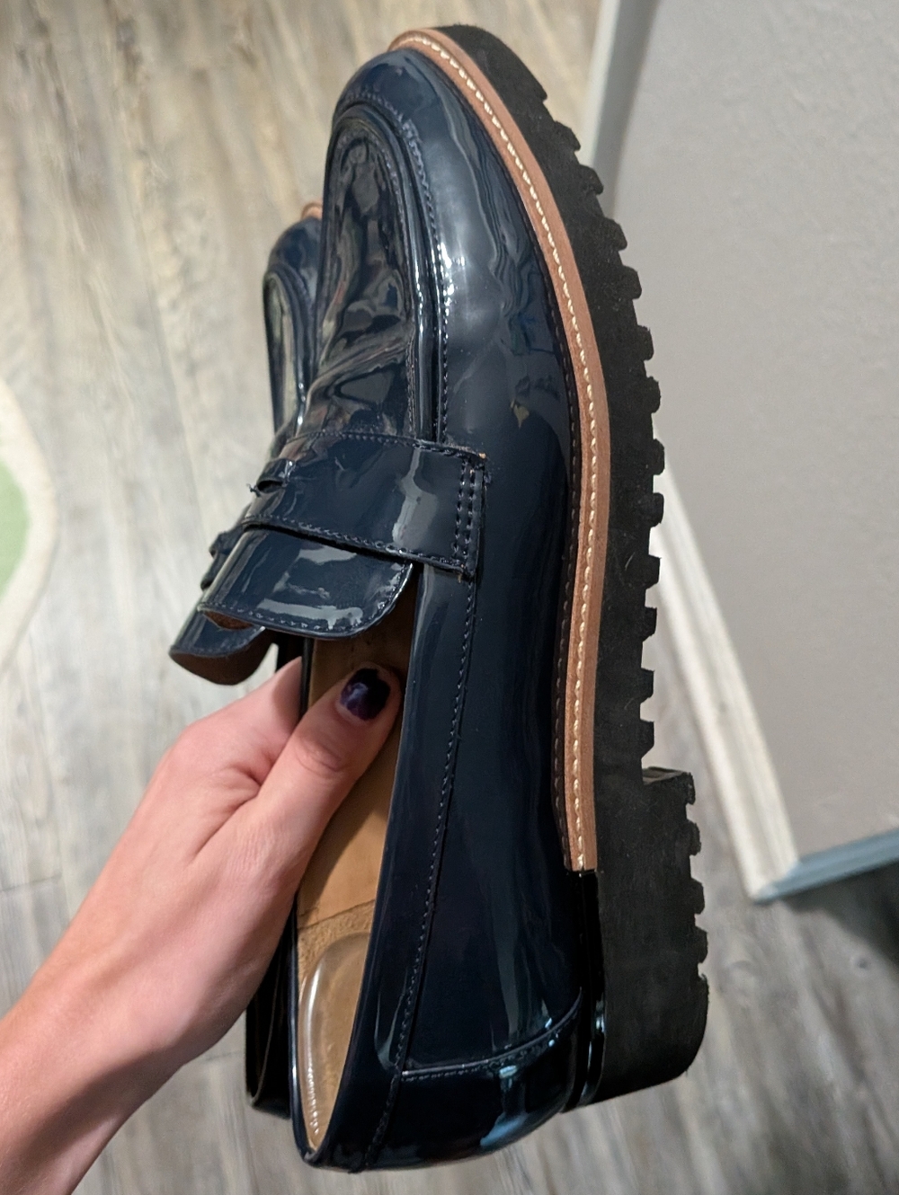 Franco Sarto Navy Dress Shoes Loafers